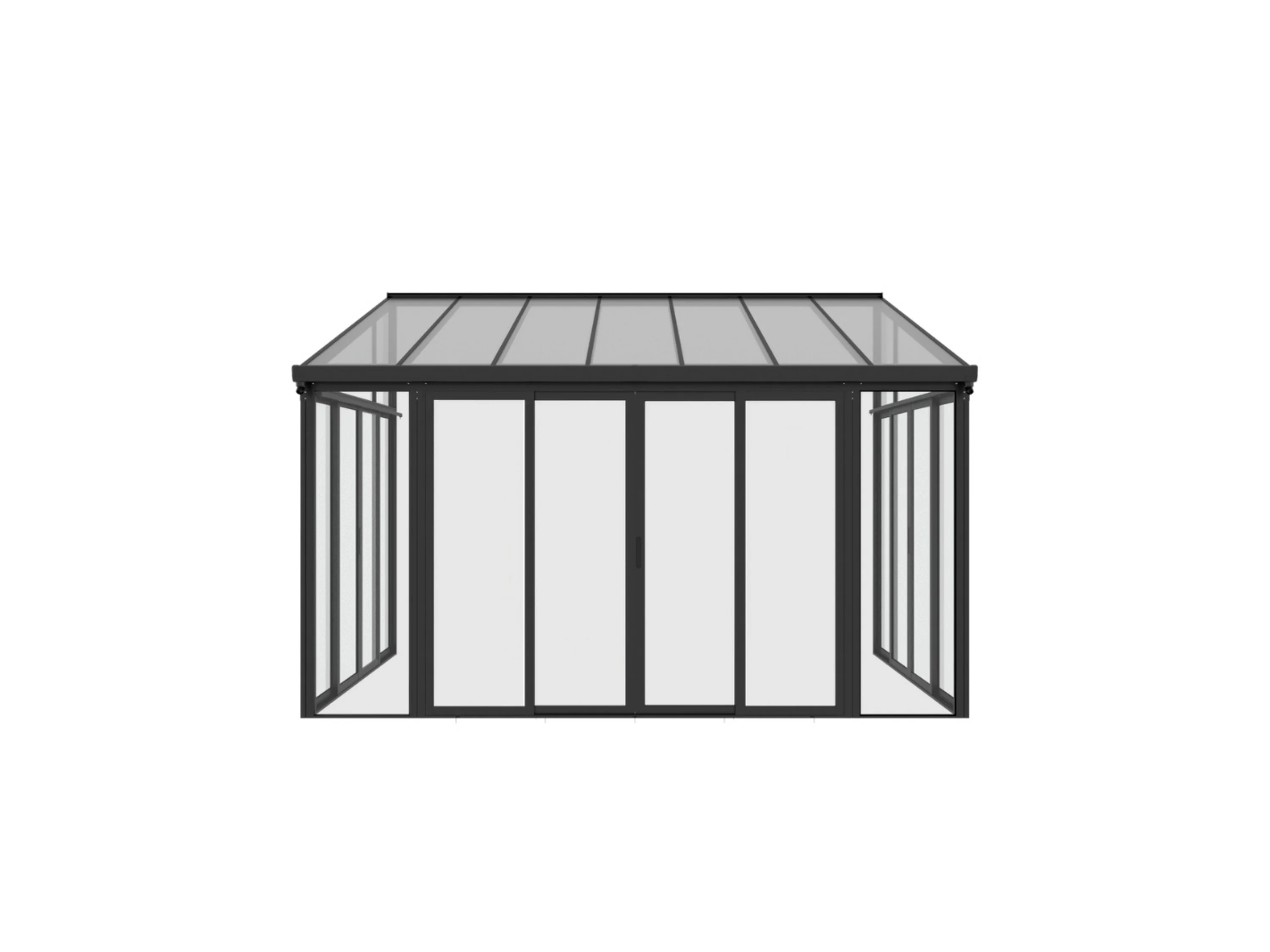 HOME DELUXE Wintergarten AMARIS, BxT: 428x300 cm, Bedachung Hohlkammerstegplatten, (Komplettset abschließbar & kratzfeste Pulverbeschichtung), Wintergarten aus  – Bild 3 von 4