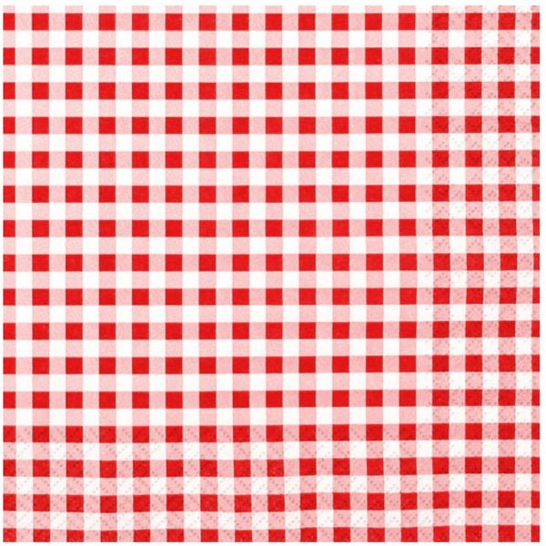 HOME FASHION Papierserviette, 3-lagig, Rot, Karomuster, H: cm