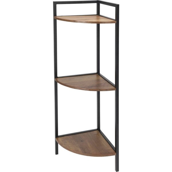 Home & styling collection Bücherregal Eckregal aus Metall, 3 Ablagen aus MDF, 23,5 x 23,5 x 76 cm