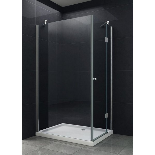Home Systeme Eckdusche SIDE Duschkabine Dusche Duschwand Duschabtrennung Duschtür Glas ESG, BxT: 120x80 cm