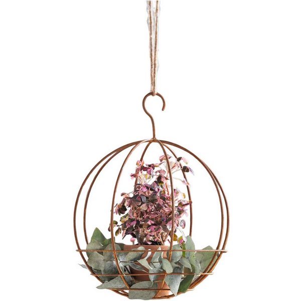 Home-trends24.de Dekohänger Kugel Rost Metall Garten Wohnzimmer Hänger Deko Ø 25 cm