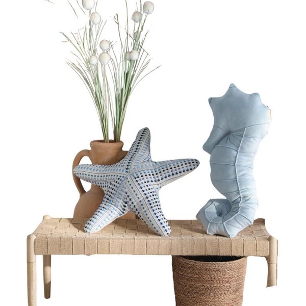 Home-trends24.de Dekokissen Seestern oder Seepferdchen Deko Kissen Couch Stuhl maritim
