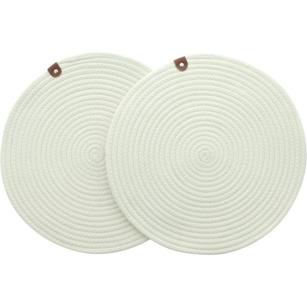 Home-trends24.de Platzset Platzmatte weiß Platzdeckchen Tischset 2er-Set