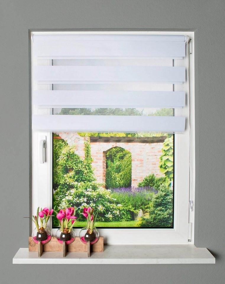 Doppelrollo STRIPES, HOME WOHNIDEEN, Lichtschutz, ohne Bohren, Klemmfix – Bild 3 von 5