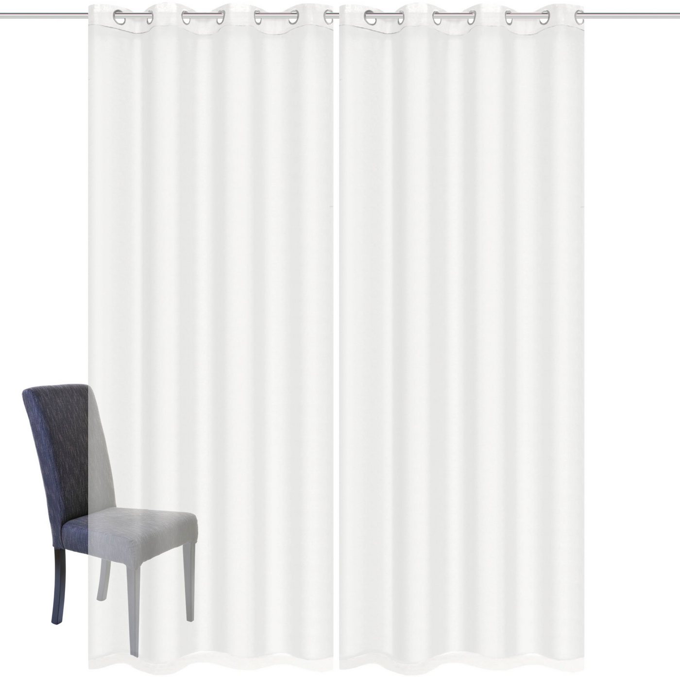 HOME WOHNIDEEN Gardine DOLLY (2 St), Ösen, transparent, Voile, transparent – Bild 3 von 5