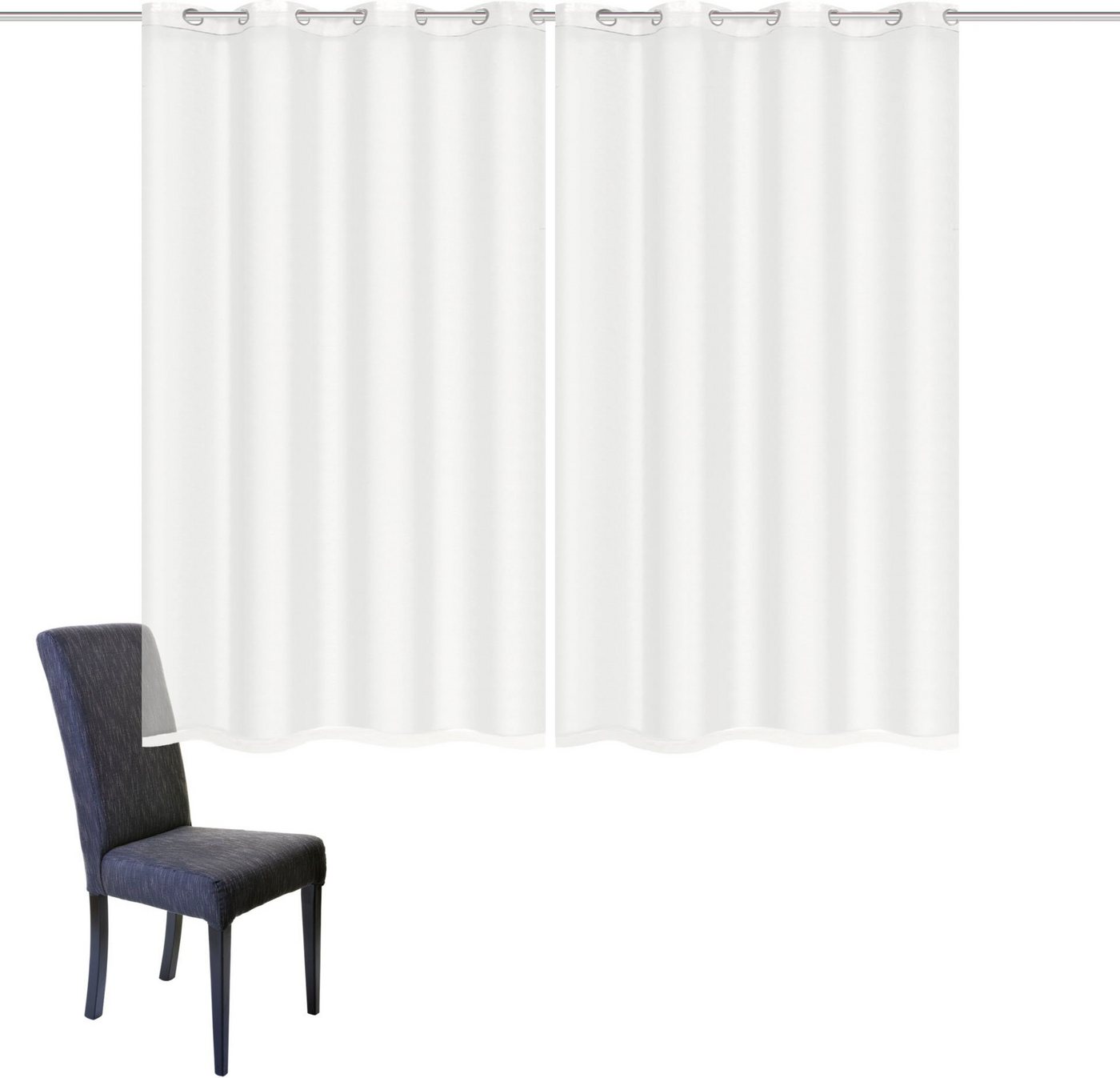 HOME WOHNIDEEN Gardine DOLLY (2 St), Ösen, transparent, Voile, transparent – Bild 3 von 5