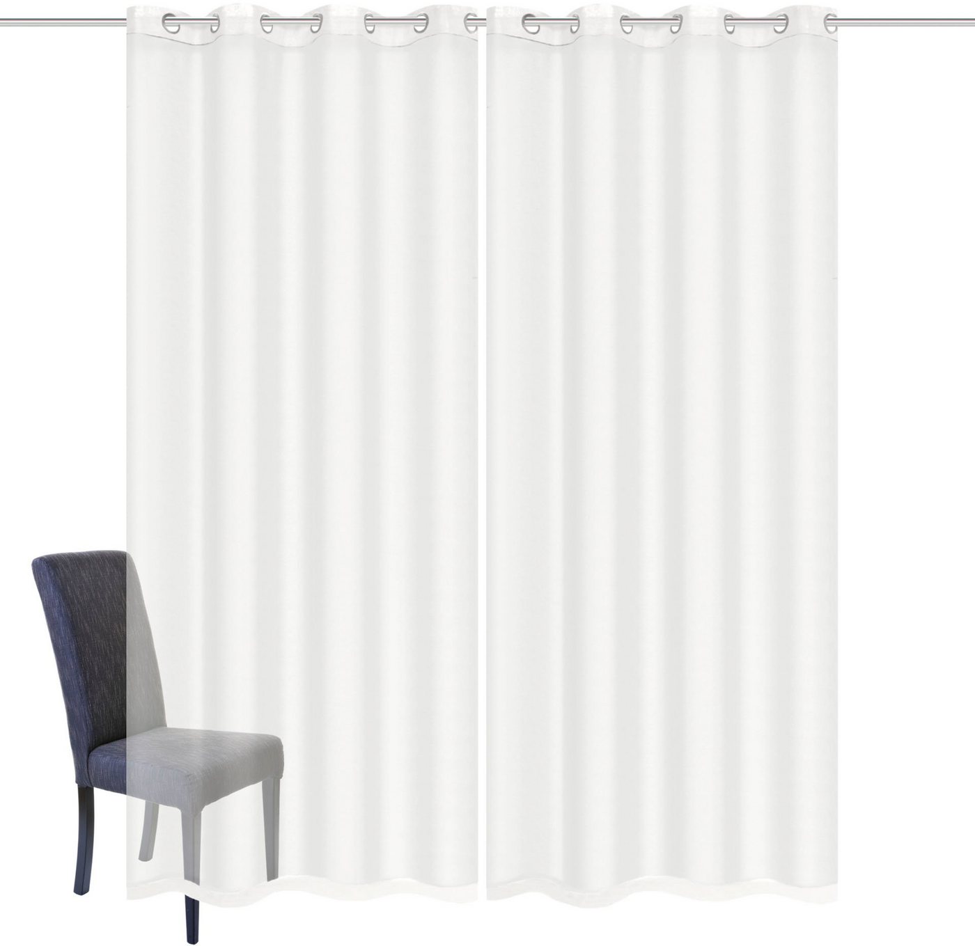 HOME WOHNIDEEN Gardine DOLLY (2 St), Ösen, transparent, Voile, transparent – Bild 3 von 5