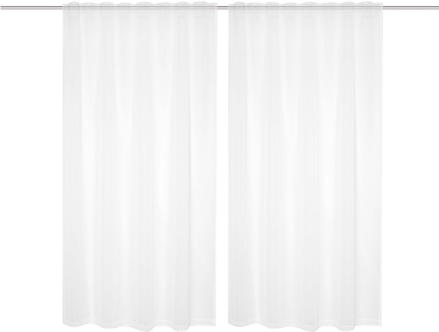 HOME WOHNIDEEN Gardine DOLLY (2 St), Multifunktionsband, transparent, Voile, transparent – Bild 2 von 5
