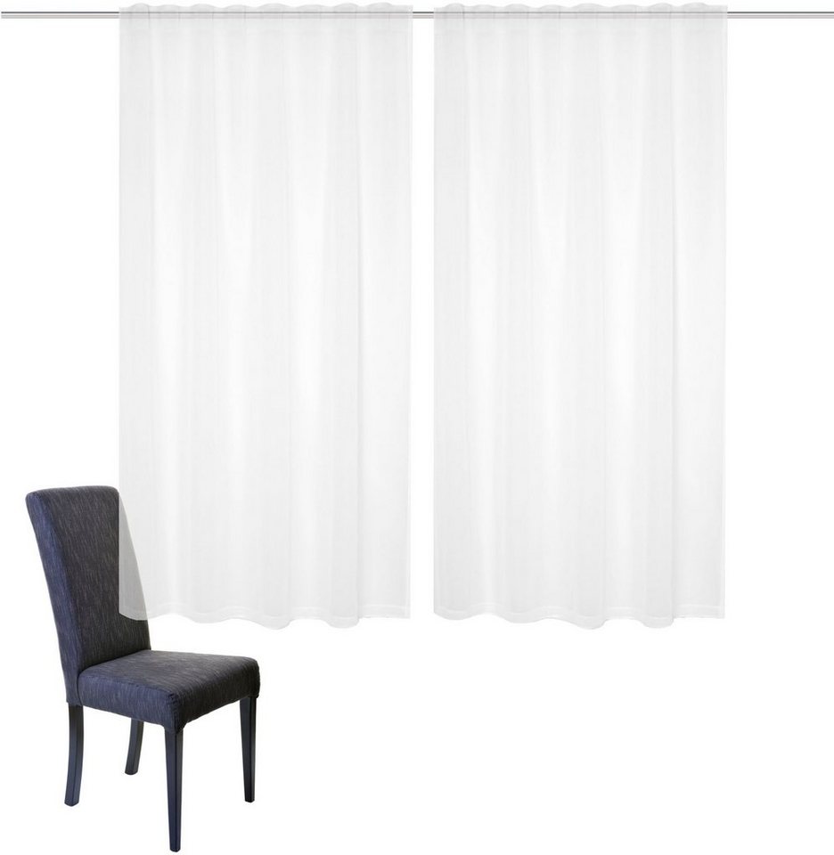 HOME WOHNIDEEN Gardine DOLLY (2 St), Multifunktionsband, transparent, Voile, transparent – Bild 3 von 5