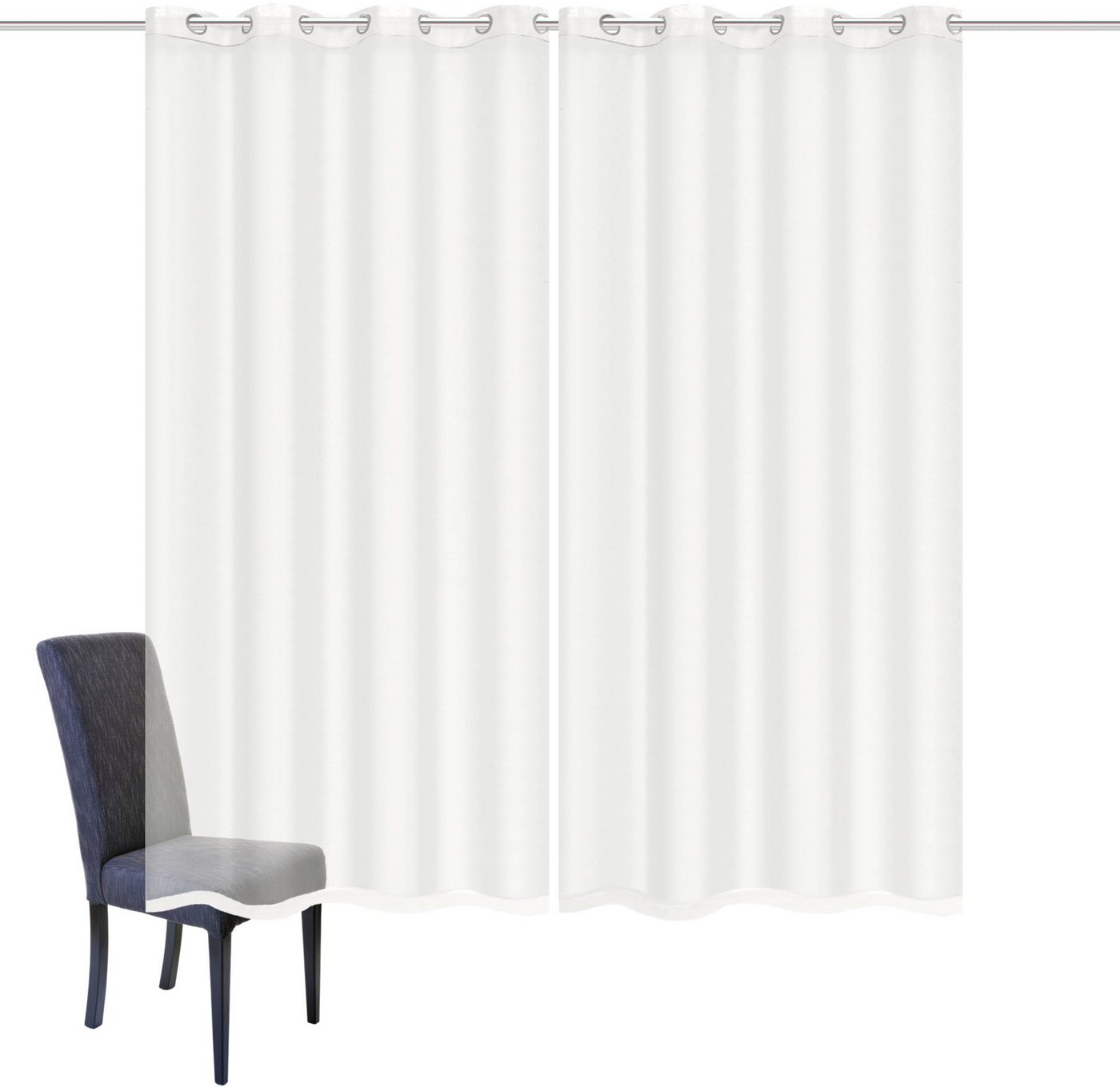 HOME WOHNIDEEN Gardine DOLLY (2 St), Ösen, transparent, Voile, transparent – Bild 3 von 5