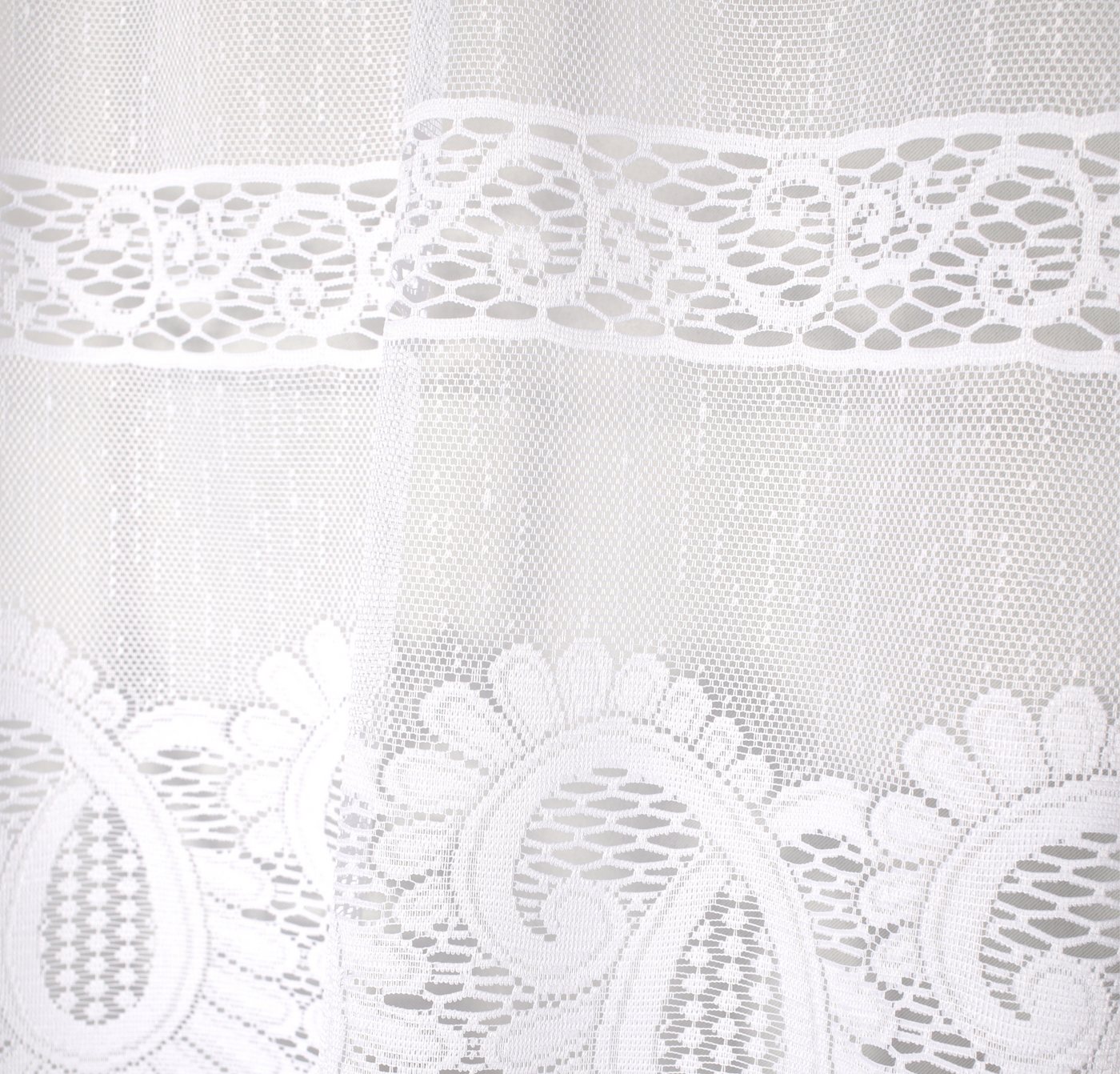 HOME WOHNIDEEN Gardine LEONORA, 1 Stück, Stangendurchzug, halbtransparent (1 St), Stangendurchzug, halbtransparent, Wirkware, Kurzstore Jacquard, Scheibengardin – Bild 2 von 3