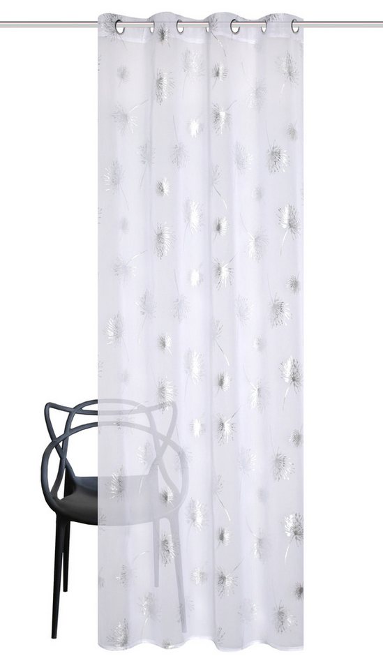HOME WOHNIDEEN Gardine MESUT, 1 Stück, Ösen, halbtransparent, bedruckt (1 St), Ösen, halbtransparent, Polyester, bedruckt – Bild 3 von 3