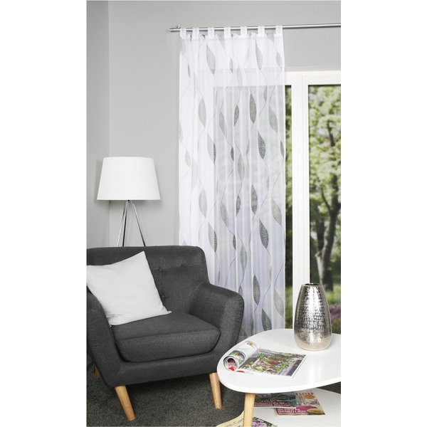 HOME WOHNIDEEN Gardine PAOLO (1 St), Schlaufen, halbtransparent, Voile, halbtransparent