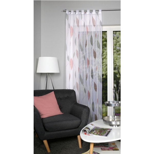 HOME WOHNIDEEN Gardine PAOLO (1 St), Schlaufen, halbtransparent, Voile, halbtransparent