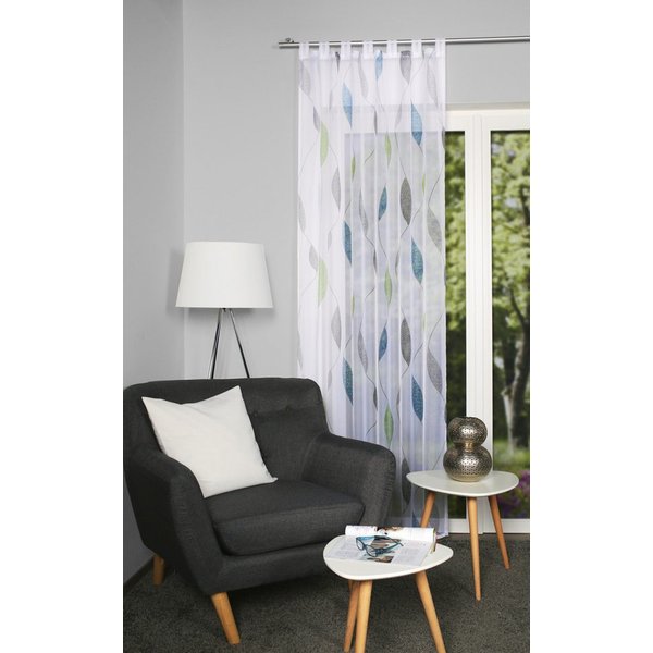 HOME WOHNIDEEN Gardine PAOLO (1 St), Schlaufen, halbtransparent, Voile, halbtransparent