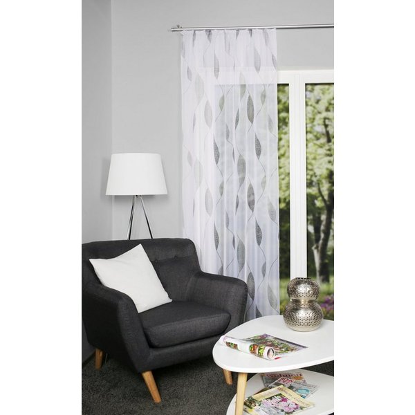 HOME WOHNIDEEN Gardine PAOLO, 1 Stück, Kräuselband, halbtransparent (1 St), Kräuselband, halbtransparent, Voile, halbtransparent