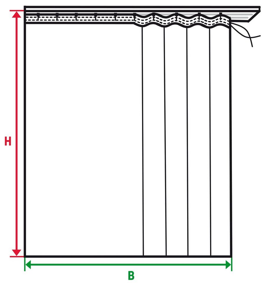 HOME WOHNIDEEN Gardine PAOLO, 1 Stück, Kräuselband, halbtransparent (1 St), Kräuselband, halbtransparent, Voile, halbtransparent – Bild 5 von 5