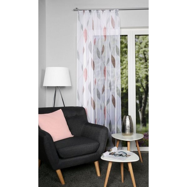 HOME WOHNIDEEN Gardine PAOLO, 1 Stück, Kräuselband, halbtransparent (1 St), Kräuselband, halbtransparent, Voile, halbtransparent