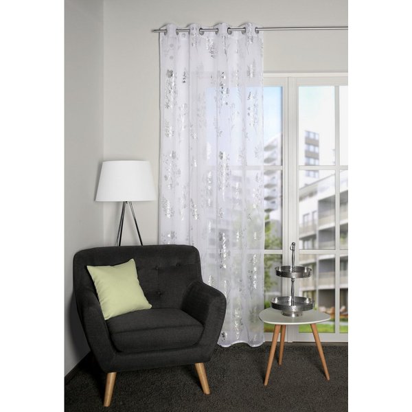 HOME WOHNIDEEN Gardine TREA (1 St), Ösen, halbtransparent, Polyester, bedruckt