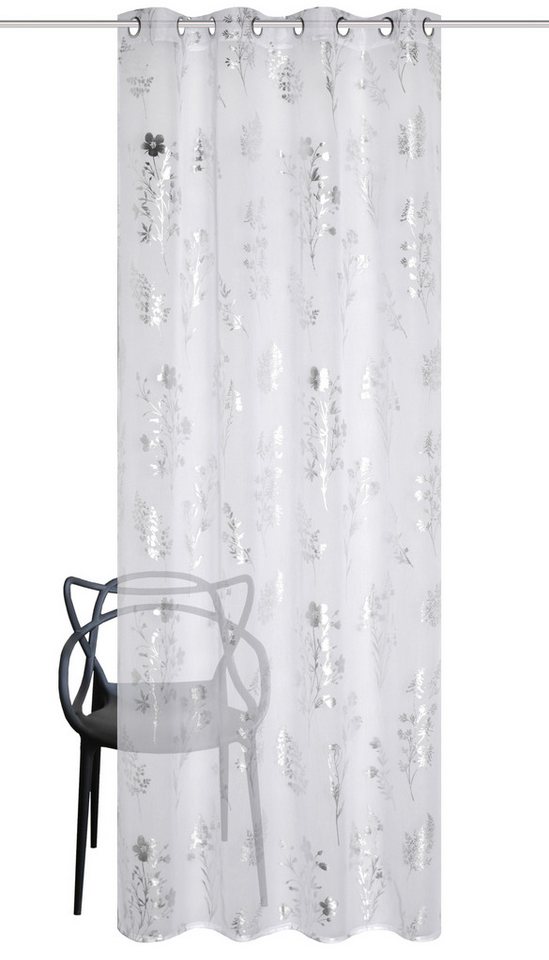 HOME WOHNIDEEN Gardine TREA (1 St), Ösen, halbtransparent, Polyester, bedruckt – Bild 3 von 3