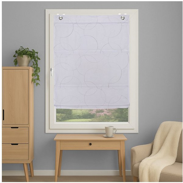 HOME WOHNIDEEN Magnetrollo ADALIA, mit Hakenaufhängung, ohne Bohren und Schrauben, bestickt