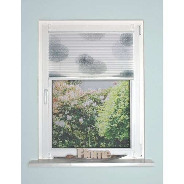 HOME WOHNIDEEN Plisseerollo RAWLINS, ohne Bohren, halbtransparent, bedruckt, mit Hakenaufhängung, halbtransparent