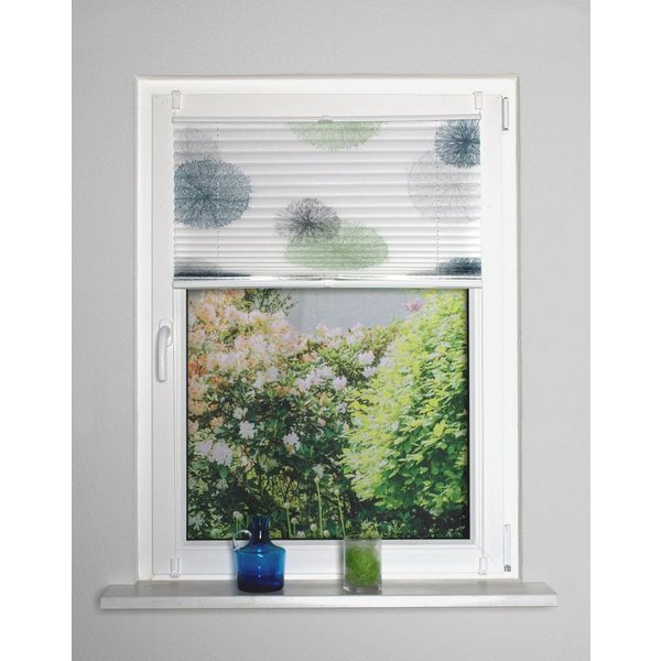 HOME WOHNIDEEN Plisseerollo RAWLINS, ohne Bohren, halbtransparent, bedruckt, mit Hakenaufhängung, halbtransparent