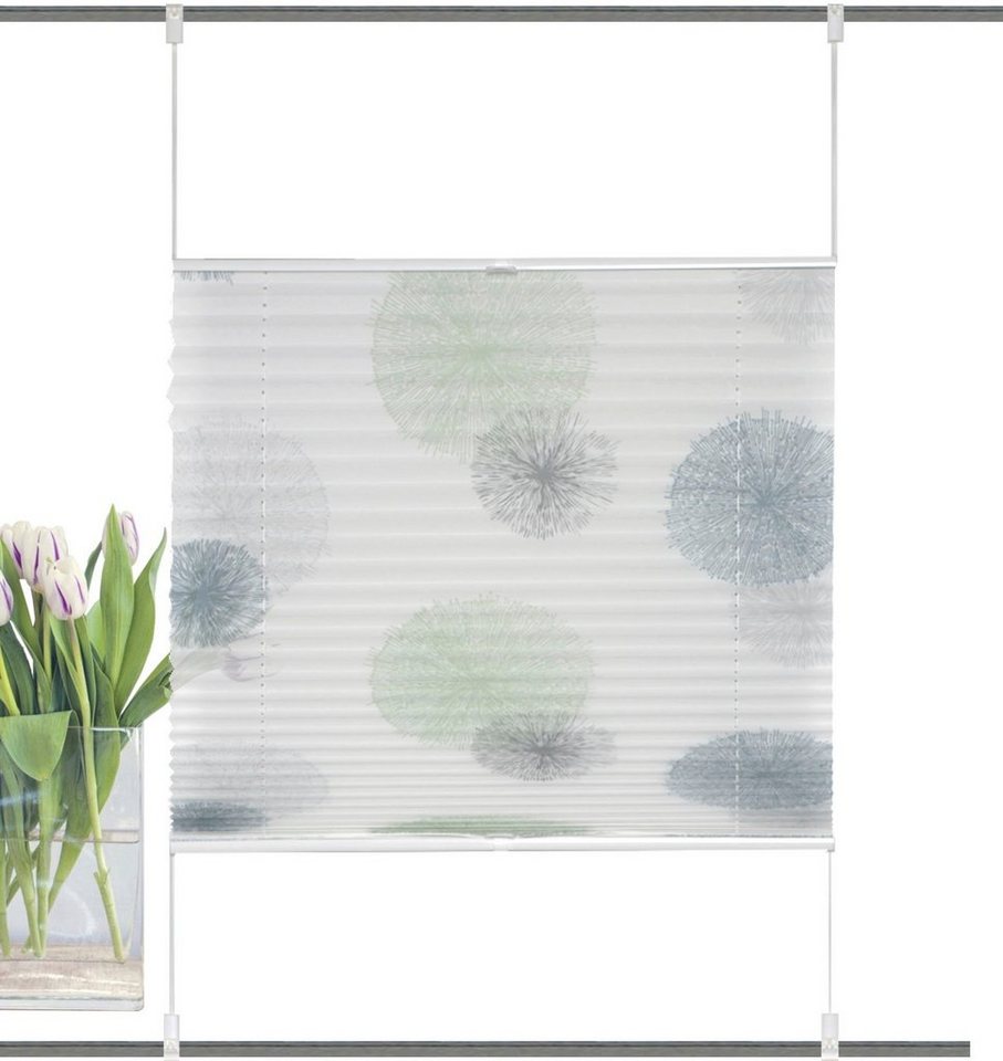 HOME WOHNIDEEN Plisseerollo RAWLINS, ohne Bohren, halbtransparent, bedruckt, mit Hakenaufhängung, halbtransparent – Bild 4 von 5
