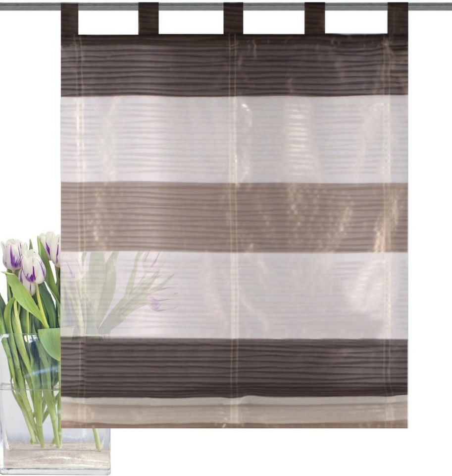 HOME WOHNIDEEN Raffrollo GABI, mit Schlaufen, freihängend, Effektvoile – Bild 3 von 4