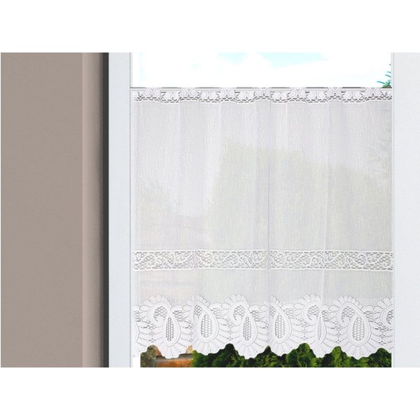 HOME WOHNIDEEN Scheibengardine 022357 Cafehaus LEONORA Jacquard fein, weiß, versch. Größen (1 St), transparent, 100% Polyester