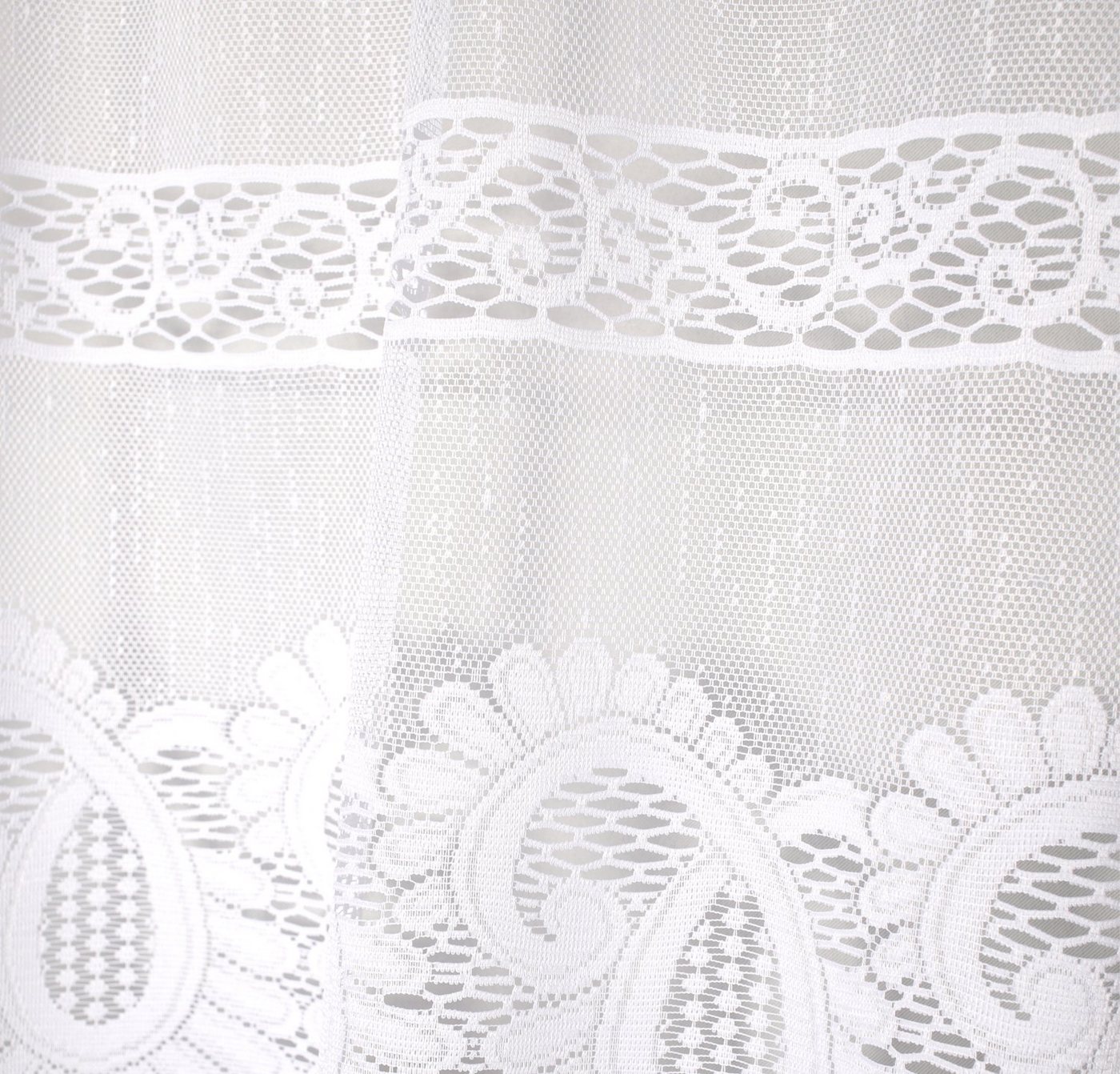 HOME WOHNIDEEN Scheibengardine 022357 Cafehaus LEONORA Jacquard fein, weiß, versch. Größen (1 St), transparent, 100% Polyester – Bild 2 von 4