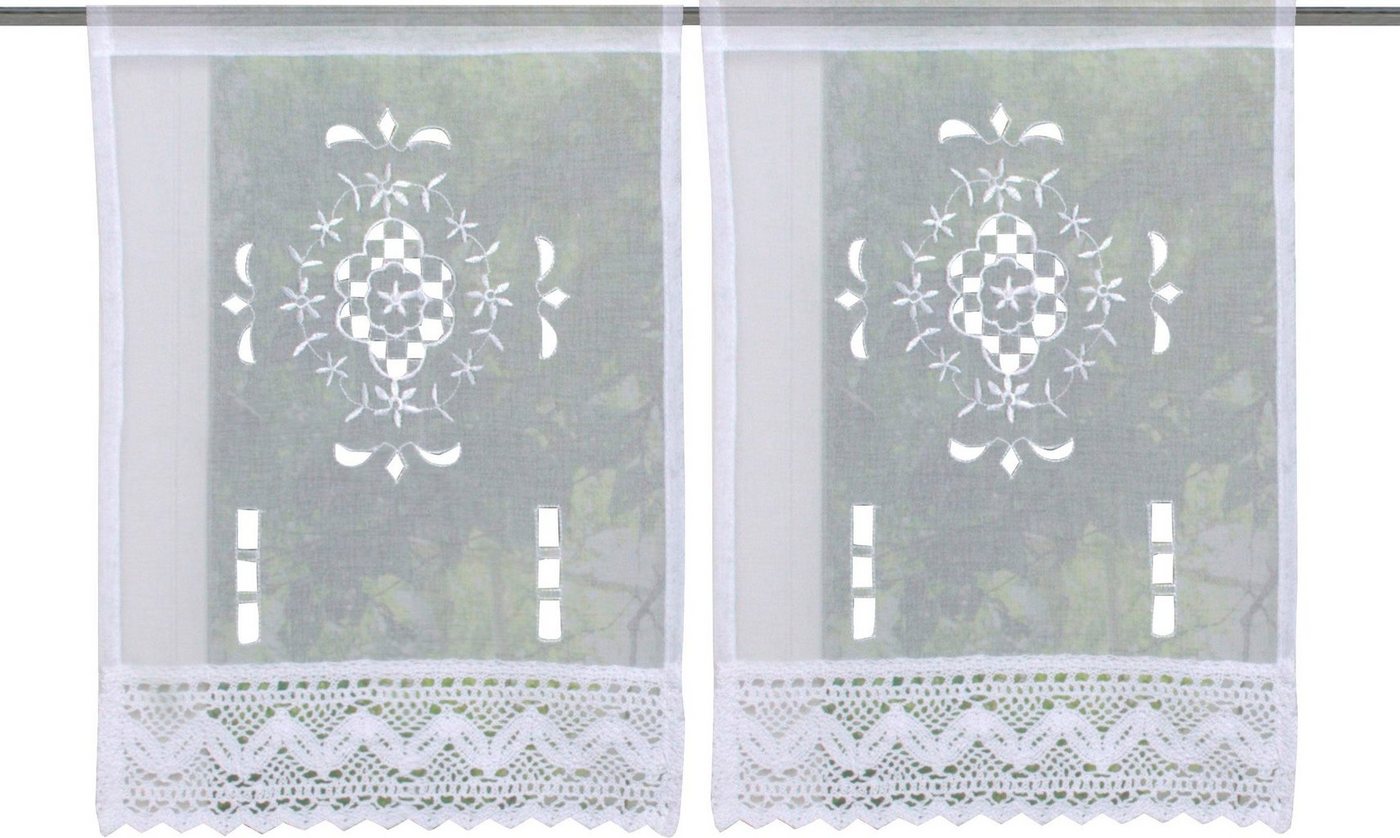 HOME WOHNIDEEN Scheibengardine ALEGRA (2 St), Stangendurchzug, halbtransparent – Bild 2 von 5