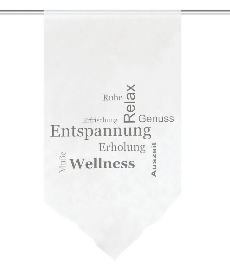 HOME WOHNIDEEN Scheibengardine AUSZEIT (1 St), Stangendurchzug, halbtransparent, Voile, DIGITALBEDRUCKT, VOILE, SCHAUBE – Bild 3 von 5
