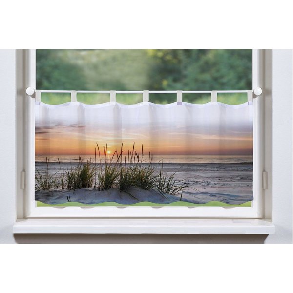 HOME WOHNIDEEN Scheibengardine EVENING (1 St), Schlaufen, blickdicht, HxB: 45x120, Dekostoff Digitaldruck