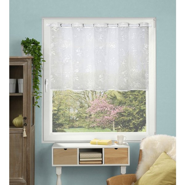 HOME WOHNIDEEN Scheibengardine MIGRON (1 St), halbtransparent, Polyester, Pastendruck