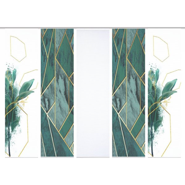 HOME WOHNIDEEN Schiebegardine 84058 SIGNUM Schiebegardine recyceltes Polyester Bambusoptik 245x60 (5 St), Paneelwagen, transparent, Polyester (recycelt) Polyest