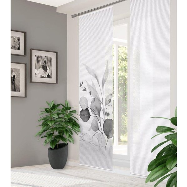 HOME WOHNIDEEN Schiebegardine 84096 ABANIO Schiebegardine rec. Polyester, 245x60 cm, halbtransparent (2 St), Paneelwagen, transparent, Polyester (recycelt) Poly