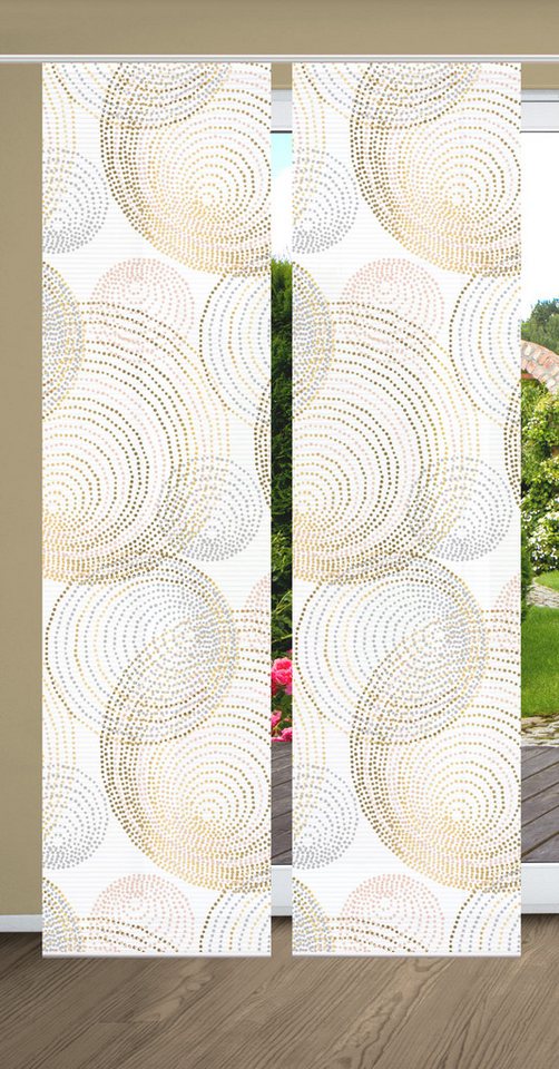 HOME WOHNIDEEN Schiebegardine 84111 SPIRO Schiebegardine recyceltes Polyester, Bambusoptik, 245x60 (2 St), Paneelwagen, transparent, Polyester (recycelt) Polyes – Bild 2 von 5
