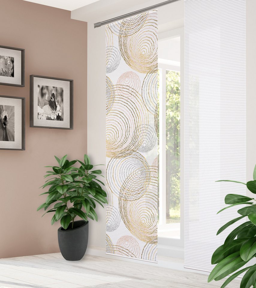 HOME WOHNIDEEN Schiebegardine 84111 SPIRO Schiebegardine recyceltes Polyester, Bambusoptik, 245x60 (6 St), Paneelwagen, transparent, Polyester (recycelt) Polyes – Bild 3 von 5