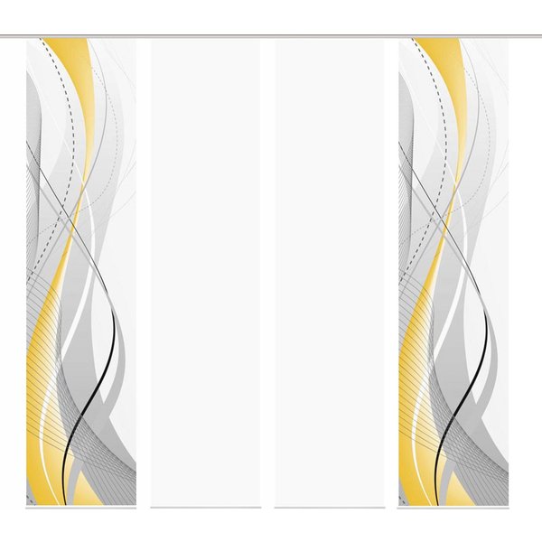 HOME WOHNIDEEN Schiebegardine CARLISLE 4ER SET (4 St), Paneelwagen, halbtransparent, Microfaser, HxB: 245x60