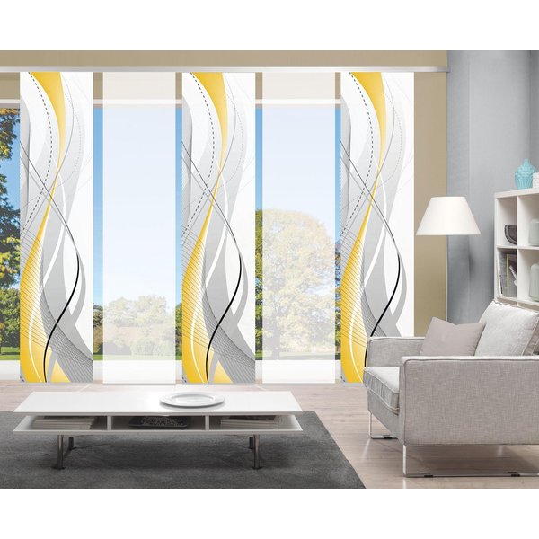HOME WOHNIDEEN Schiebegardine CARLISLE 5ER SET (5 St), Paneelwagen, halbtransparent, Microfaser, HxB: 245x60