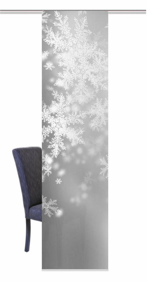HOME WOHNIDEEN Schiebegardine FLOCKE (1 St), Klettband, blickdicht, HxB: 245x60, inkl. Befestigungszubehör – Bild 2 von 5