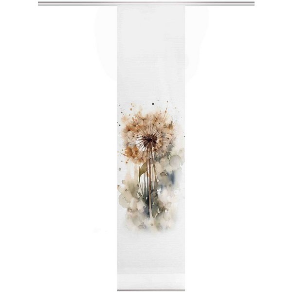 HOME WOHNIDEEN Schiebegardine HIG Schiebegardine AMARANDE, recycelt, Blume auf Bambusoptik 245x60 (1 St), Paneelwagen, halbtransparent, 91% Polyester (recycelt)
