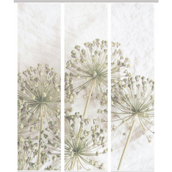 HOME WOHNIDEEN Schiebegardine HIG Schiebegardine CINTIA 3er Set, 245x60 cm, Aluim Blumendruck (3 St), Paneelwagen, halbtransparent, 100% Polyester