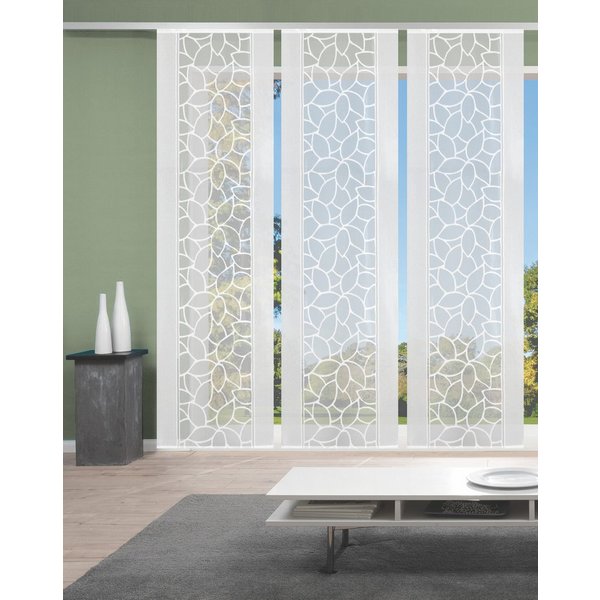 HOME WOHNIDEEN Schiebegardine JENNA (3 St), Klettband, halbtransparent, Schiebevorhang Jacquard Set