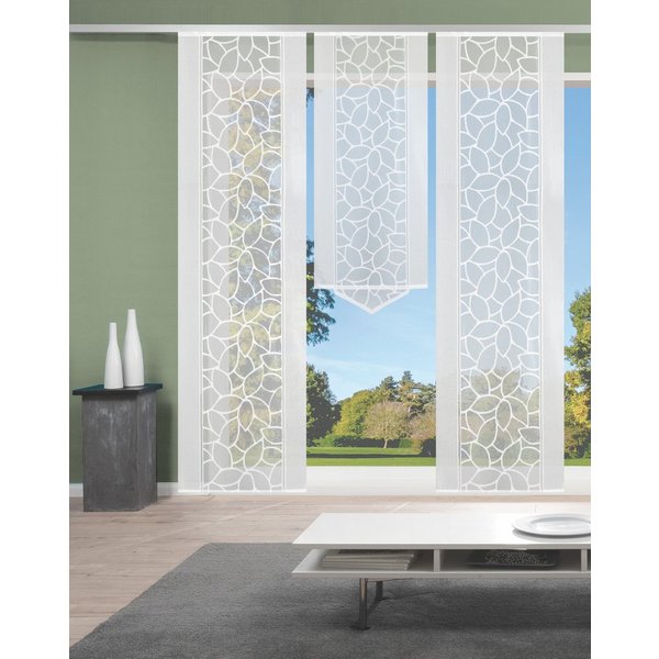 HOME WOHNIDEEN Schiebegardine JENNA (3 St), Klettband, halbtransparent, Schiebevorhang Jacquard Set