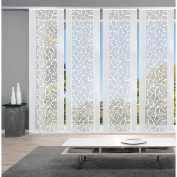 HOME WOHNIDEEN Schiebegardine JENNA (4 St), Klettband, halbtransparent, Schiebevorhang Jacquard Set