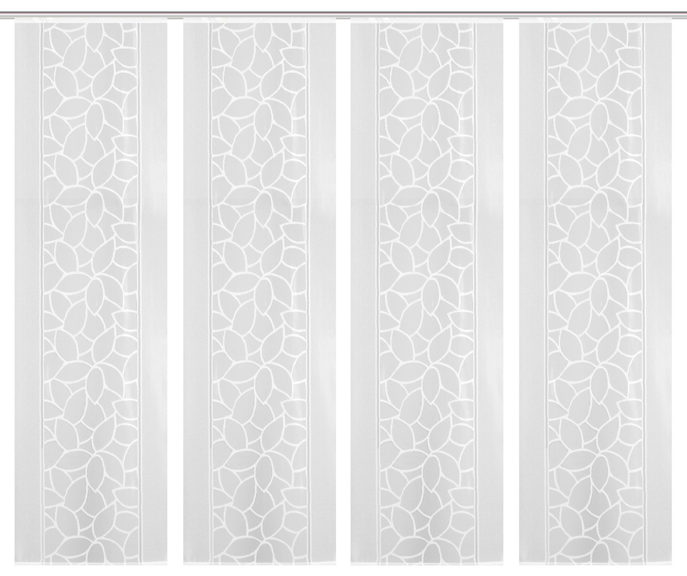 HOME WOHNIDEEN Schiebegardine JENNA (4 St), Klettband, halbtransparent, Schiebevorhang Jacquard Set – Bild 2 von 5