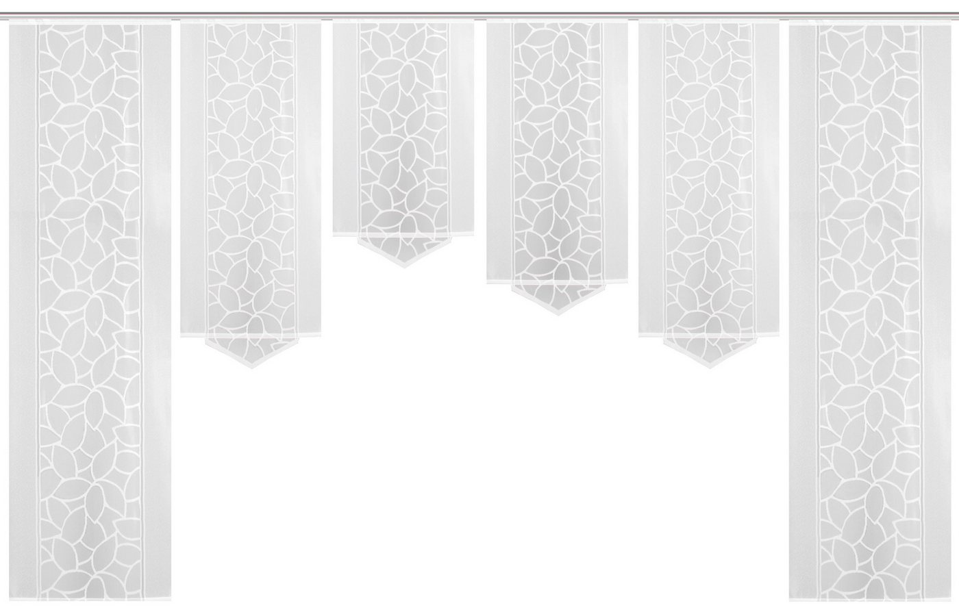 HOME WOHNIDEEN Schiebegardine JENNA (6 St), Klettband, halbtransparent, Schiebevorhang Jacquard Set – Bild 2 von 5