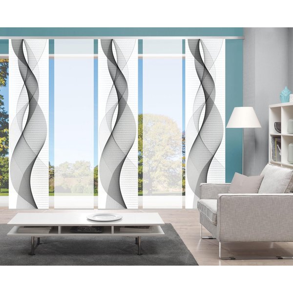 HOME WOHNIDEEN Schiebegardine OPALIA 5ER SET (5 St), Paneelwagen, halbtransparent, Microfaser, HxB: 245x60
